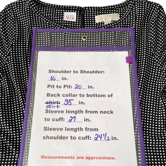 MICHAEL Michael Kors Black & White Checked Midi Dress Size Large - Picture 8 of 9